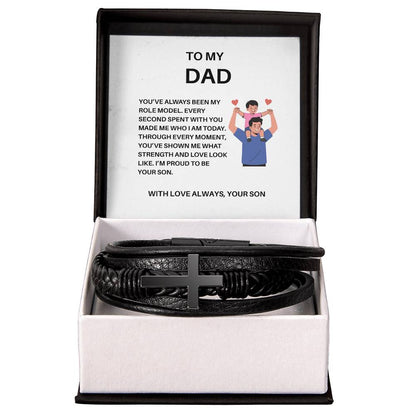 To My Father – The Man Who Taught Me Love and Integrity | Sentimental Bracelet Gift for Dad
