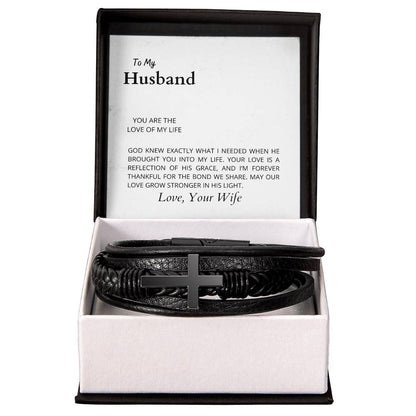 To My Husband, The Love of My Life | Cross Bracelet | Romantic Gift for Any Occasion | Gift from Wife to Husband
