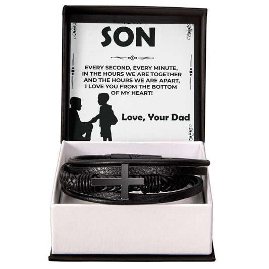 Dear Son | Cross Bracelet Gift for Son | Sentimental Jewelry from Dad to Son