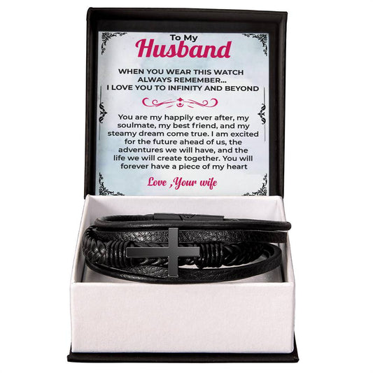 To My Husband | Cross Bracelet Gift | Timeless Jewelry for Him | Gift from Wife to Husband