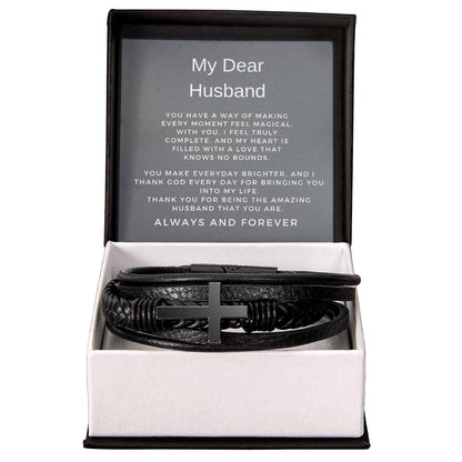 To My Man | Cross Bracelet | Unique Faith-Inspired Gift | Gift from Wife to Husband