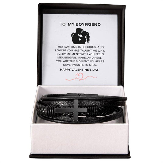 Leather Cross Bracelet – Valentine’s Gift for My Boyfriend
