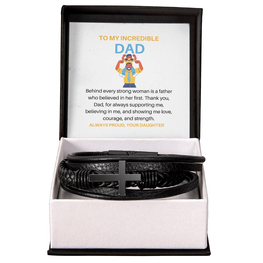 Behind Every Strong Woman Is a Dad Who Believed in Her First | Inspirational Bracelet Gift for Dad