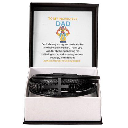 Behind Every Strong Woman Is a Dad Who Believed in Her First | Inspirational Bracelet Gift for Dad