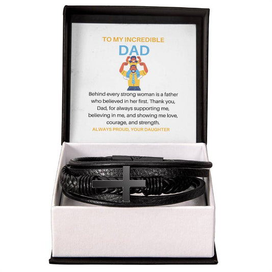 Behind Every Strong Woman Is a Dad Who Believed in Her First | Inspirational Bracelet Gift for Dad
