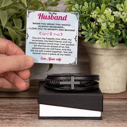 To My Husband | Cross Bracelet Gift | Timeless Jewelry for Him | Gift from Wife to Husband