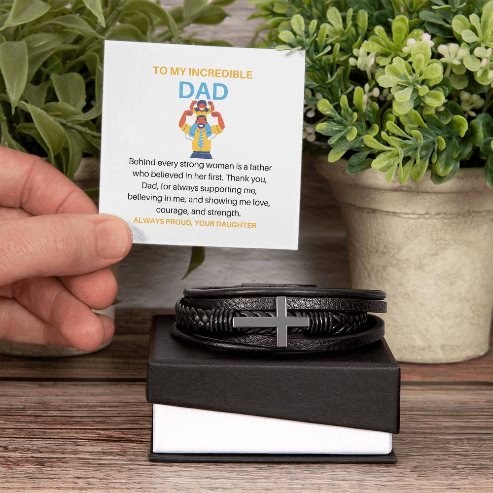 Behind Every Strong Woman Is a Dad Who Believed in Her First | Inspirational Bracelet Gift for Dad