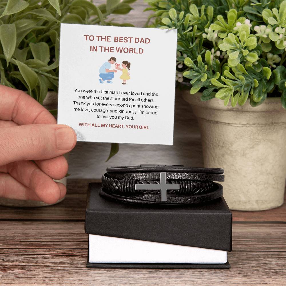 To My Dad – The First Man I Ever Loved | Heartfelt Bracelet Gift for Dad from Daughter