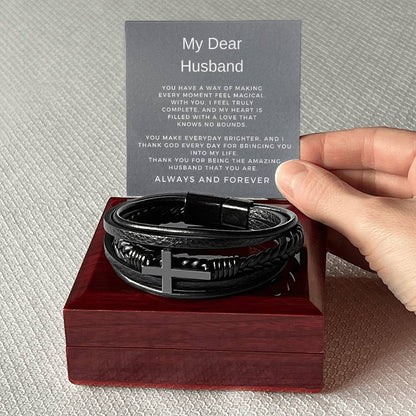 To My Man | Cross Bracelet | Unique Faith-Inspired Gift | Gift from Wife to Husband