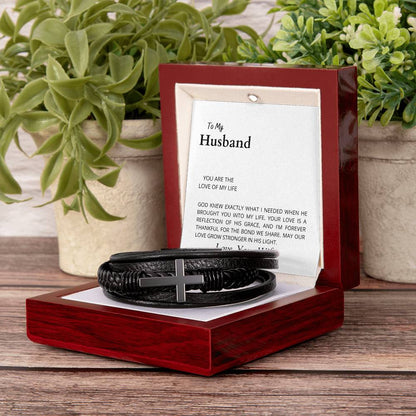 To My Husband, The Love of My Life | Cross Bracelet | Romantic Gift for Any Occasion | Gift from Wife to Husband