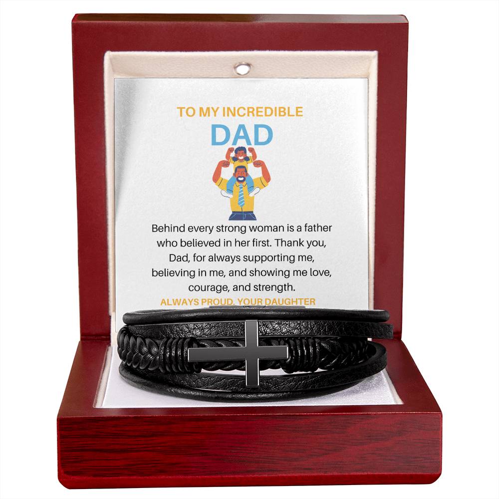 Behind Every Strong Woman Is a Dad Who Believed in Her First | Inspirational Bracelet Gift for Dad