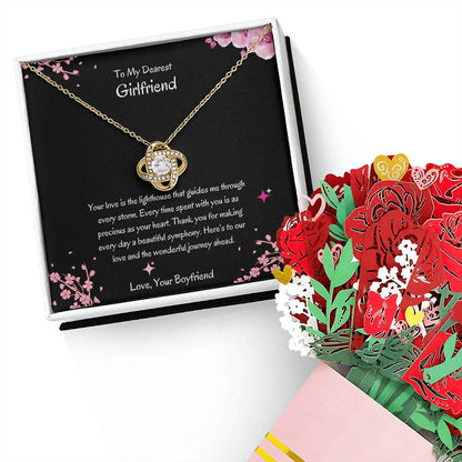 Romantic Gift | Love Knot Necklace + Flower Bouquet for Her - SOUVMOUR