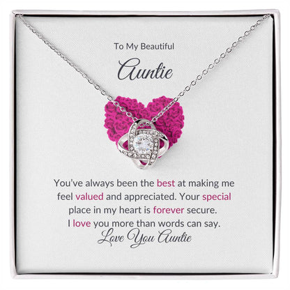 Elegant Love Knot Necklace and Flower Bouquet Gift Set For Aunt - SOUVMOUR