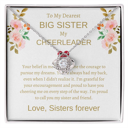 To My Sweet Little Sister – Love Knot Necklace & Flower Bouquet