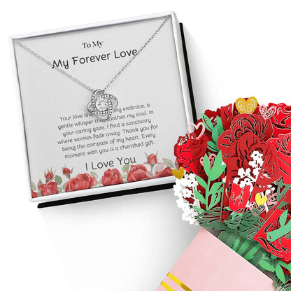 Love Knot Necklace with Flower Bouquet | Elegant Gift Set for Her - SOUVMOUR