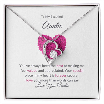 Classic Forever Love Knot Necklace and Lovely Flower Bouquet Gift Set  For Special Aunt - SOUVMOUR