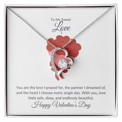 To My Love Necklace with Valentine's Gift Message Card for Her | Valentine's Day Gift For Her