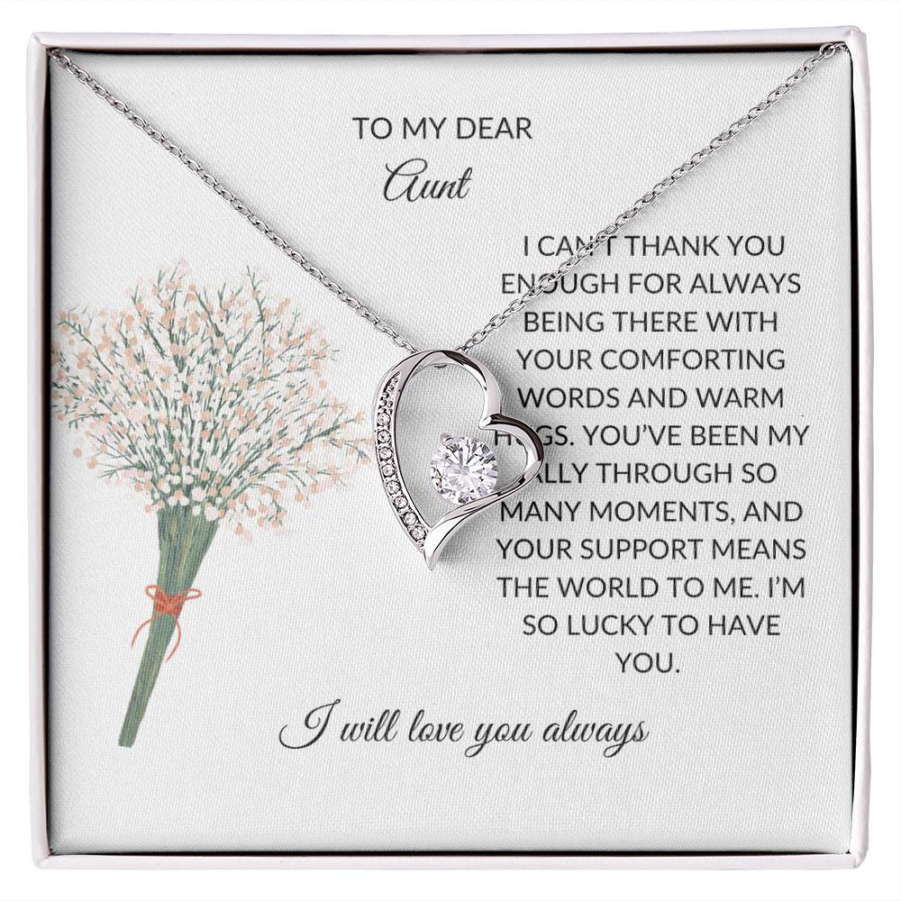 To My Dear Aunt Necklace  Forever Love Knot Necklace and Lovely Flower Bouquet Gift Set - SOUVMOUR