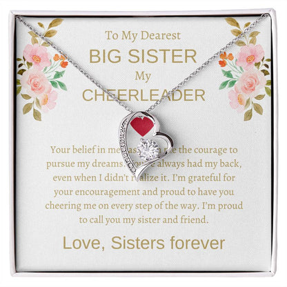 To My Dearest Big Sister – Forever Love Necklace & Flower Bouquet | A Precious Gift of Love and Gratitude