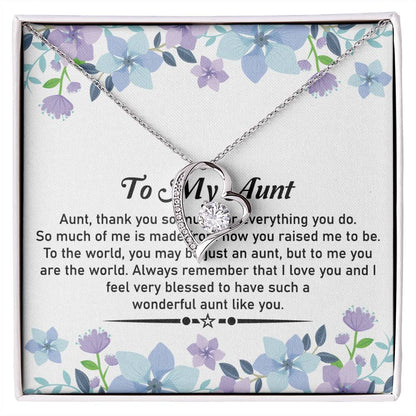 To My Special Aunt Appreciative Necklace  and Flower Bouquet Gift Set - SOUVMOUR