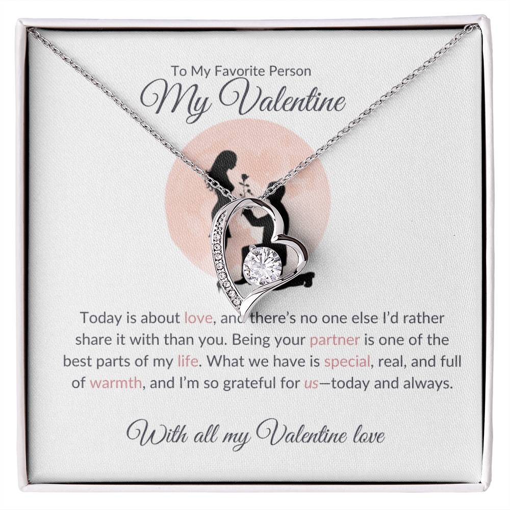 To My Valentine Necklace Gift with Romantic Card for Girlfriend