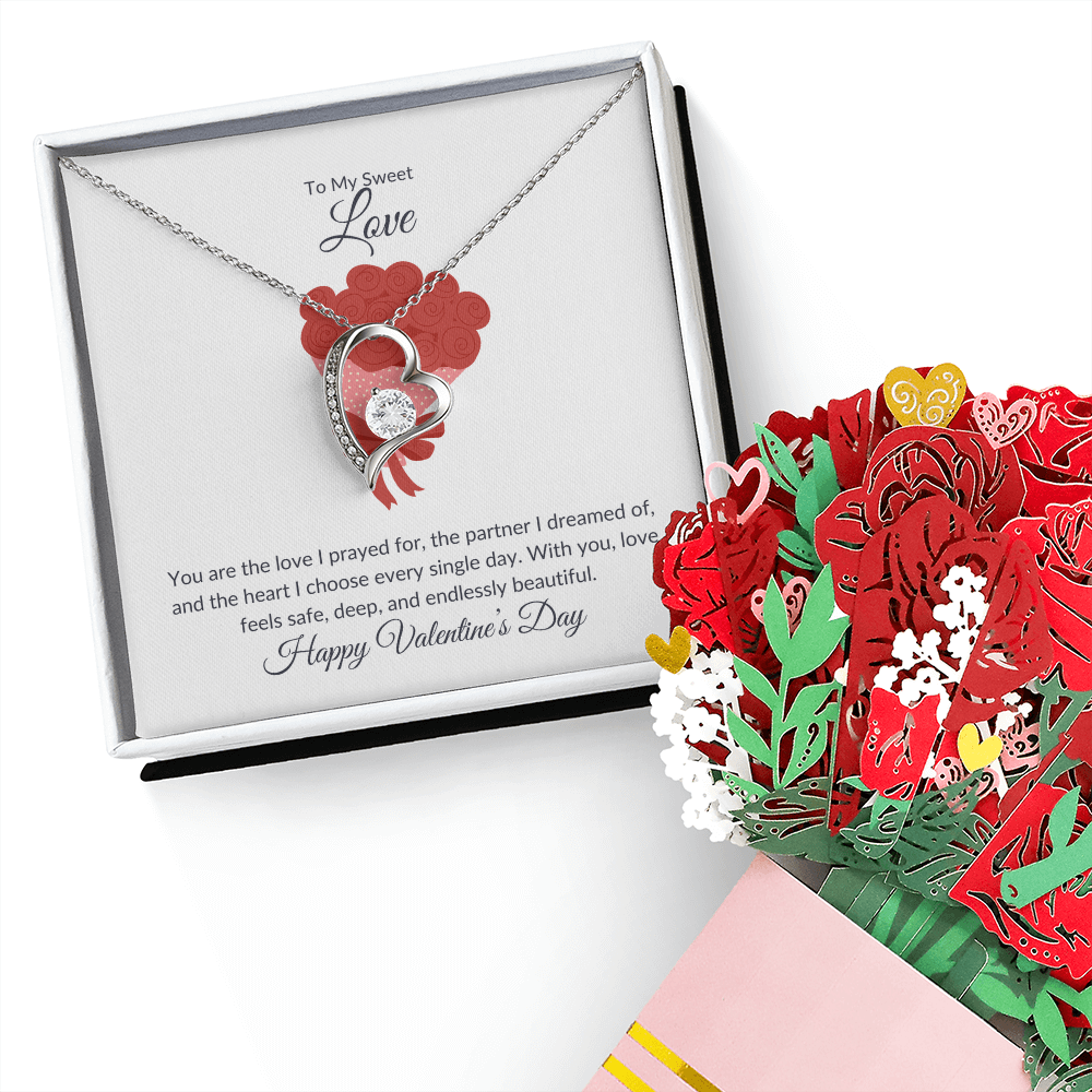 To My Love Necklace with Valentine's Gift Message Card for Her | Valentine's Day Gift For Her