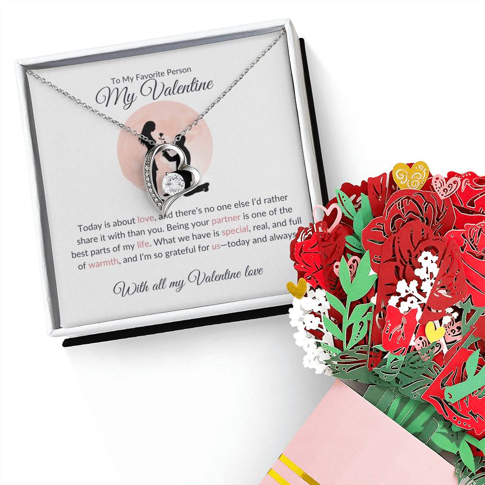 To My Valentine Necklace Gift with Romantic Card for Girlfriend