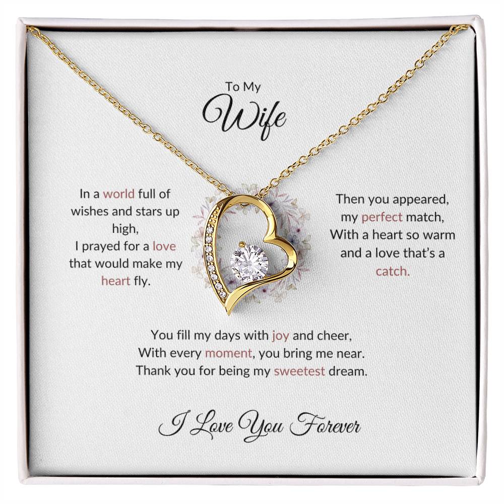 To My Wife, The Blessing I Prayed For - Forever Love Necklace & Flower Bouquet, Gift For Soulmate