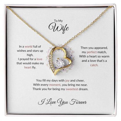 To My Wife, The Blessing I Prayed For - Forever Love Necklace & Flower Bouquet, Gift For Soulmate
