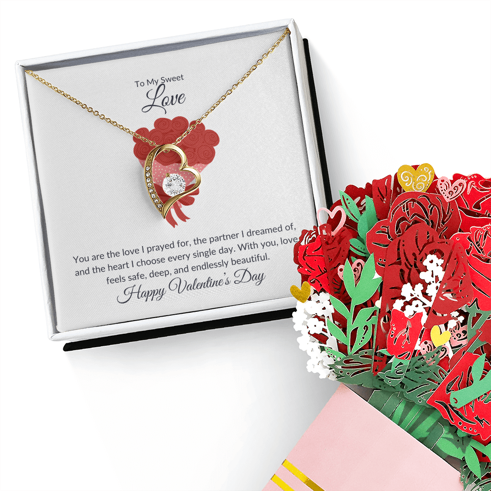 To My Love Necklace with Valentine's Gift Message Card for Her | Valentine's Day Gift For Her