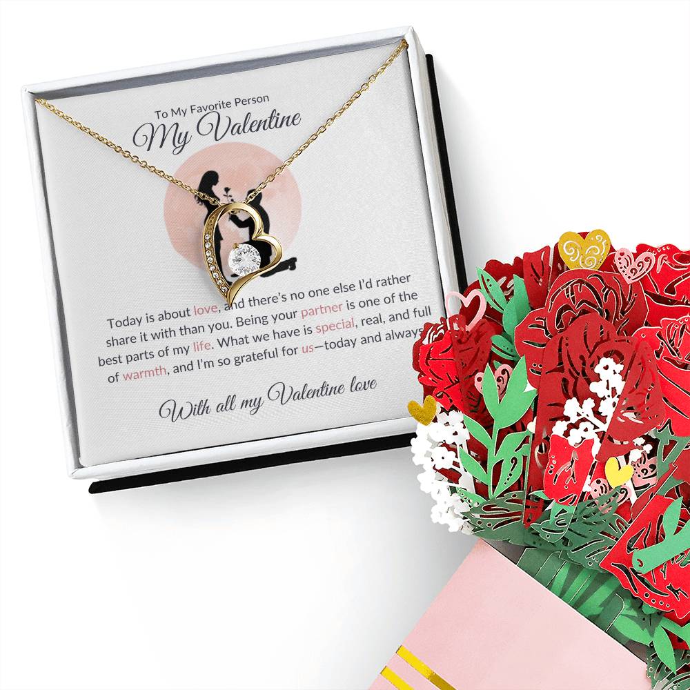 To My Valentine Necklace Gift with Romantic Card for Girlfriend