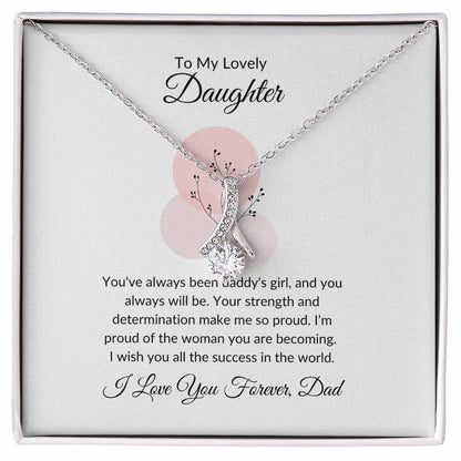 To My Lovely Daughter – Elegant Sweet Beauty Necklace & Flower Bouquet Gift