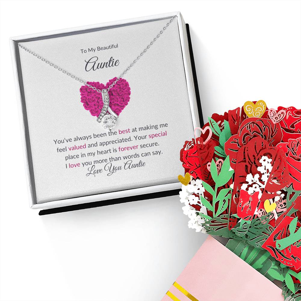 Charming Alluring Beauty Necklace and Flower Bouquet Bundle | Thoughtful Gift for Aunt - SOUVMOUR