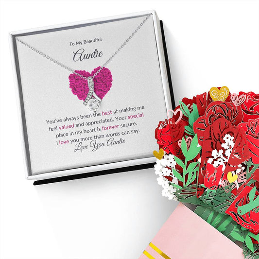 Charming Alluring Beauty Necklace and Flower Bouquet Bundle | Thoughtful Gift for Aunt - SOUVMOUR
