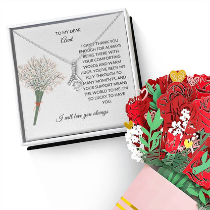 To My Dear Aunt Necklace – Charming Alluring Beauty Necklace and Flower Bouquet Bundle | Grateful  Gift For Aunt - SOUVMOUR