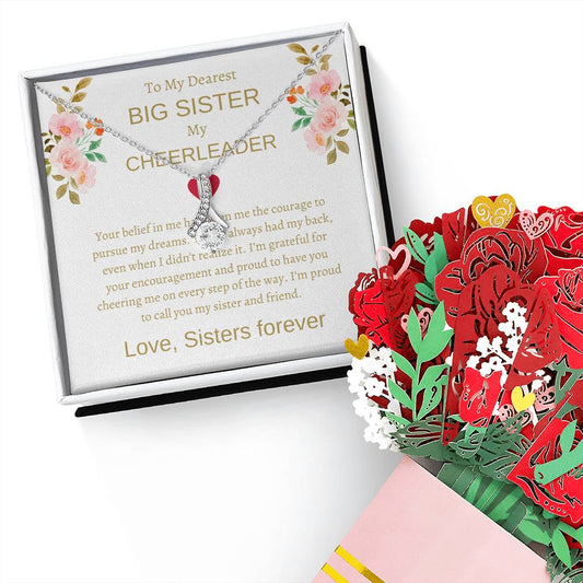 To My Dearest Big Sister Beauty Necklace & Flower Bouquet | A Precious Gift For Big Sister