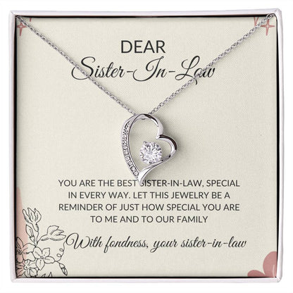 To My Dear Sister-in-law | Heartfelt Sister-in-Law Necklace | Sister-in-Law Jewelry Gift