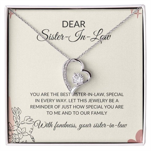 To My Dear Sister-in-law | Heartfelt Sister-in-Law Necklace | Sister-in-Law Jewelry Gift