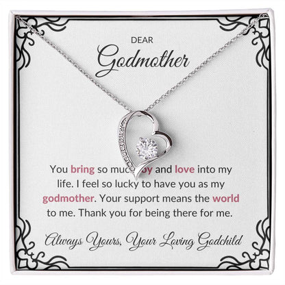 To My Wonderful Godmother, Forever Love Pendant | Godmother Necklace (Necklace Only)