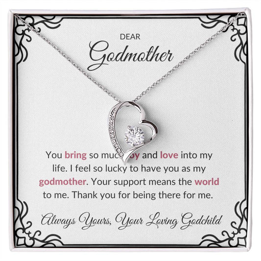 To My Wonderful Godmother, Forever Love Pendant | Godmother Necklace (Necklace Only)