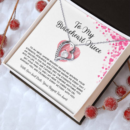 To My Braveheart Niece - From Aunt to Niece Forever Love Necklace - SOUVMOUR