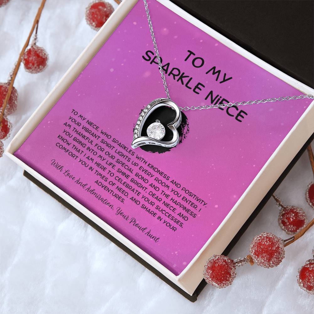 To My Sparkle Niece - From Aunt to Niece Forever Love Necklace - SOUVMOUR