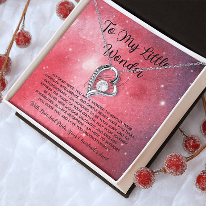 To My Little Wonder - From Aunt to Niece Forever Love Necklace - SOUVMOUR