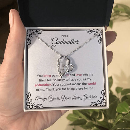 To My Wonderful Godmother, Forever Love Pendant | Godmother Necklace (Necklace Only)
