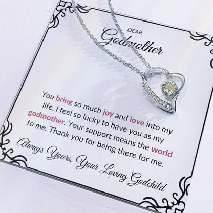 To My Wonderful Godmother, Forever Love Pendant | Godmother Necklace (Necklace Only)