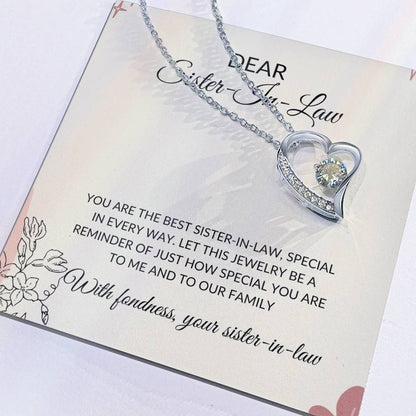 To My Dear Sister-in-law | Heartfelt Sister-in-Law Necklace | Sister-in-Law Jewelry Gift