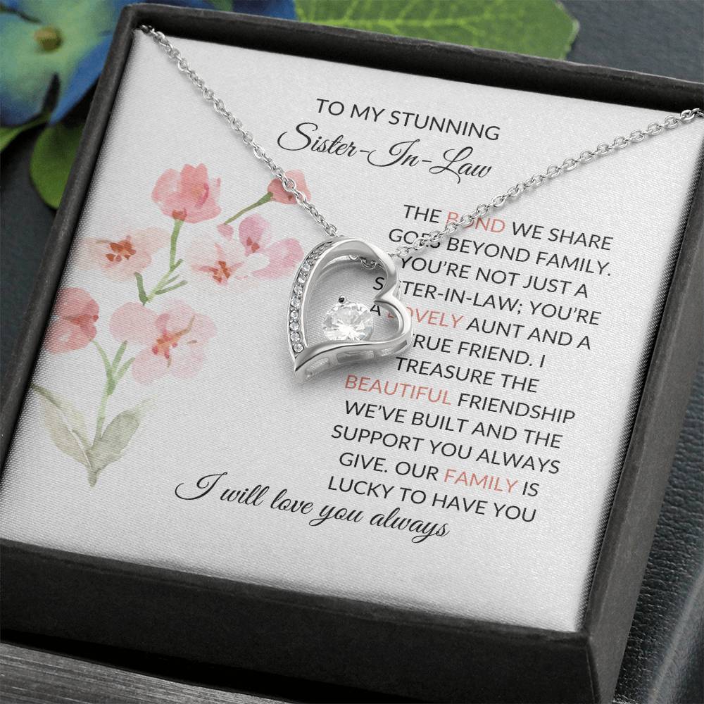 To My Stunning Sister-in-law | Elegant Sister-in-Law Necklace Gift | Sister-in-Law Pendant