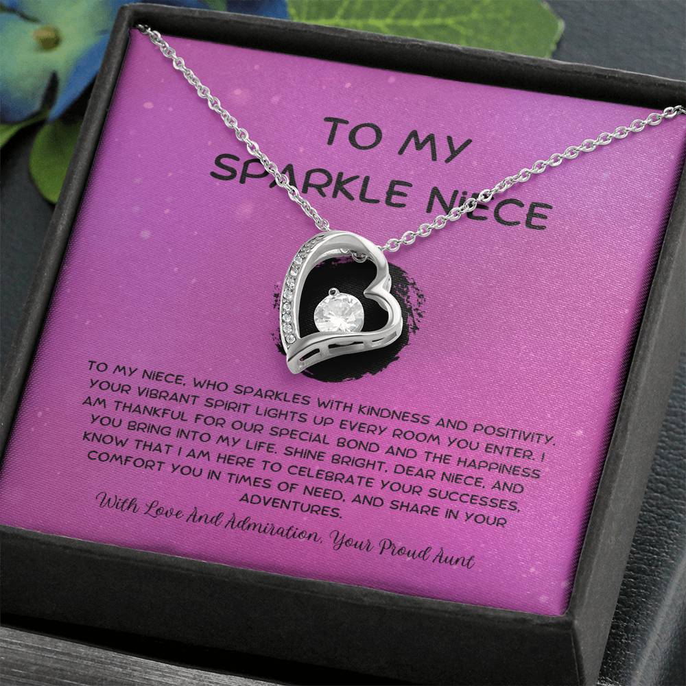 To My Sparkle Niece - From Aunt to Niece Forever Love Necklace - SOUVMOUR