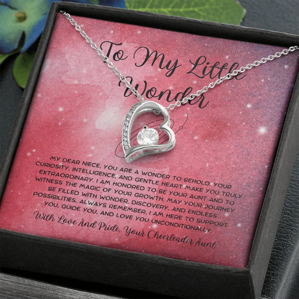 To My Little Wonder - From Aunt to Niece Forever Love Necklace - SOUVMOUR