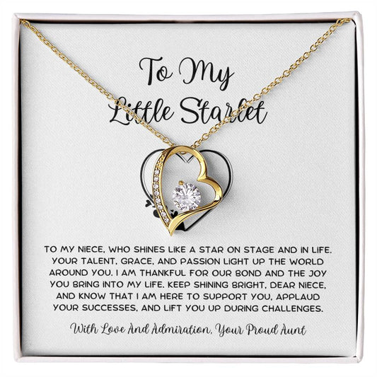 To My Little Starlet - From Aunt to Niece Forever Love Necklace - SOUVMOUR